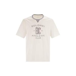 브루넬로 쿠치넬리 로고 티셔츠 M0B131001GCFR27 WHITE