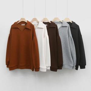 [강물처럼]빅사이즈사랑해요 K581L312 카라브이넥셔링긴팔티 BQ