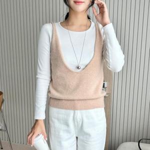 [의류] 플리 크롭 니트 베스트 SD-241006