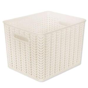 [반려] 헤링본 바스켓 6호 오픈형 24L 화이트