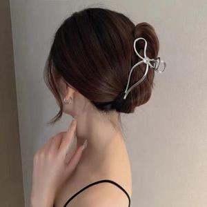 어린이머리핀 진주 메탈리본 집게핀 ELH-051