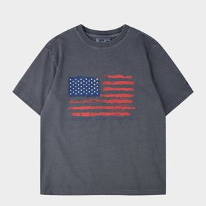 [지프]남여공용 가먼트다잉 성조기 반팔티셔츠JR2TSU201