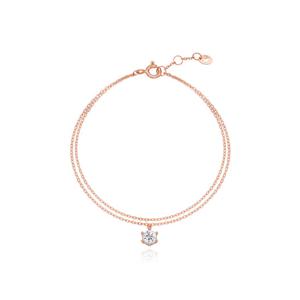 [티르리르]싱글 라운드 큐빅 실버핑크 팔찌 TBSSVP10678M