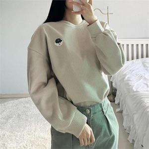 [강물처럼]아이우먼 와플도그자수맨투맨 SMN414M210 빅사이즈 (9