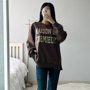 [강물처럼]아이우먼 베이직옆트임면맨투맨 SMN438M210 빅사이즈