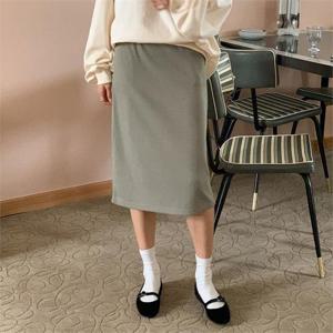 [강물처럼]아이우먼 H라인골지스판롱스커트 SSN431M210 빅사이즈