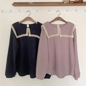 [강물처럼]빅사이즈사랑해요 K464L210 레이스스퀘어블라우스 GO