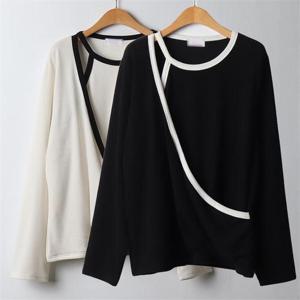 [강물처럼]위쉬몰 CH 배색트임랩긴팔티셔츠(J294H210) 빅사이즈