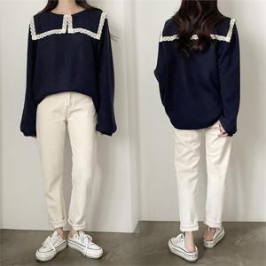 [강물처럼]위쉬몰 GO 스퀘어레이스블라우스(K464H210) 빅사이즈