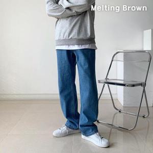 [로즈블로썸][멜팅브라운] 남성 세미와이드 청바지  통바지 ad31