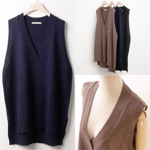 [강물처럼]위쉬몰 RM 브이박시니트조끼(w120H210) 빅사이즈 (911