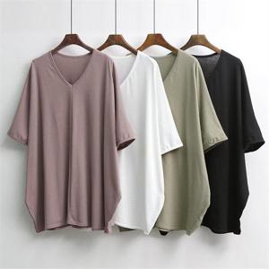 [강물처럼]빅사이즈사랑해요 E027L210 브이넥가오리코튼롱티 IL