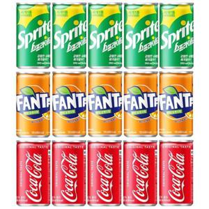 휴대하기편한 코카콜라 환타오렌지 스프라이트 15캔 3종세트 190ml