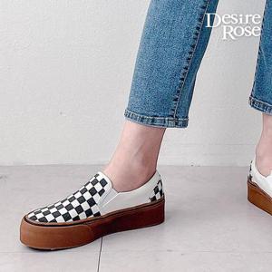 [디자이어로즈][디자이어로즈] 여성 체크밴딩슬립온 키높이슬립