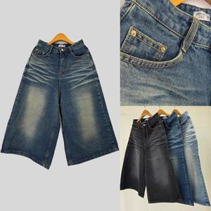 [강물처럼]위쉬몰 LO 휠워싱7부와이드팬츠130(U097H503) 빅사이