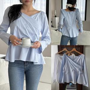 [강물처럼]위쉬몰 LT 커버랩브이셔링블라우스(U107H503) 빅사이