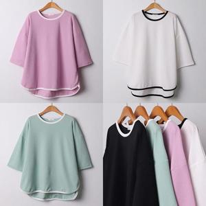 [강물처럼]위쉬몰 IL 루즈핏배색7부티셔츠(G847H503) 빅사이즈 (