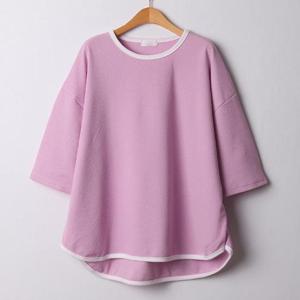 [강물처럼]아이우먼 더블배색줄7부티셔츠 ILG847M503 빅사이즈 (