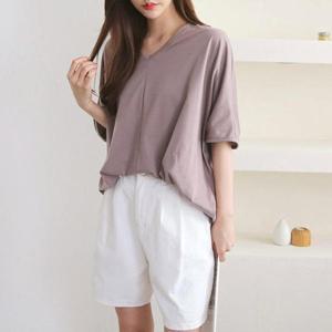 [강물처럼]아이우먼 무지절개브이데일리티 ILE027M503 빅사이즈