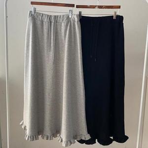 [강물처럼]빅사이즈프릴치마 U092L503 트렌디프릴밴딩스커트 RA