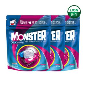비트 캡슐세제 몬스터팟 10X 삶음파워 유칼립투스러쉬 25입 파우치 3개