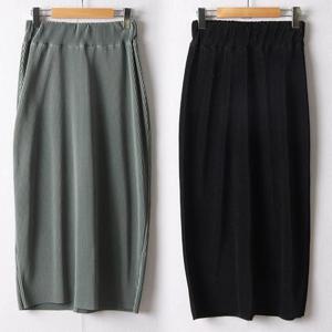 [강물처럼]위쉬몰 HG 링클뒷트임롱스커트(I343H503) 빅사이즈 (3