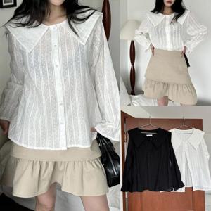 [강물처럼]위쉬몰 LT 뿌띠세라카라블라우스(U153H503) 빅사이즈