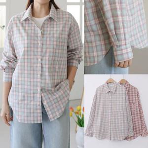 [강물처럼]위쉬몰 WB 로이체크패턴카라남방(U155H503) 빅사이즈