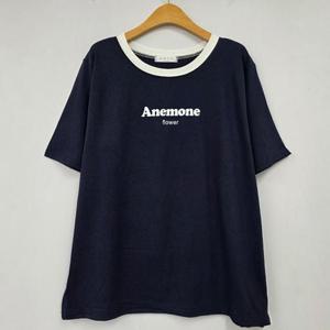 [강물처럼]아이우먼 아네로고배색면반팔티 ZYU136M503 빅사이즈