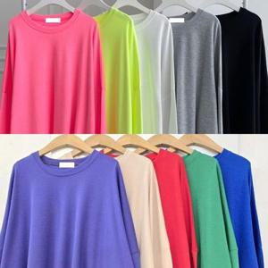 [강물처럼]빅사이즈컬러티 T646L503 클로즈트임가오리긴팔티 NM