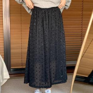 [강물처럼]아이우먼 롤링레이스롱스커트 DDU126M503 빅사이즈 (3