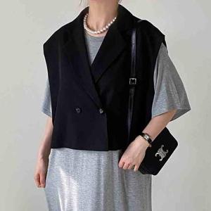 [강물처럼]아이우먼 가든쇼트크롭박시베스트 RAU132M503 빅사이