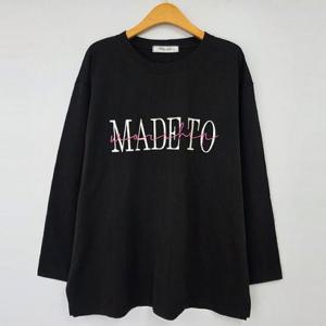 [강물처럼]아이우먼 디보션자수로고박스티 WBU109M503 빅사이즈