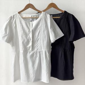 [강물처럼]빅사이즈라운드블라우스 U115L503 페어리레이스블라우