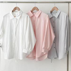 [강물처럼]빅사이즈카라셔츠 U117L503 차밍백면트임리본남방 GO