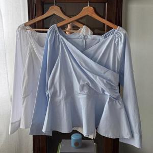 [강물처럼]빅사이즈오프숄더블라우스 U107L503 이프유랩셔링블라