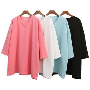 [강물처럼]빅사이즈베이직티 G603L503 7부데일리브이오버핏티 IL