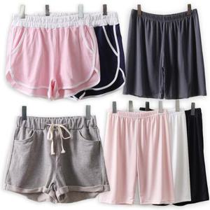 [강물처럼]봄여름 빅사이즈 여자 반바지 5부 쿨 팬츠 배색 밴딩