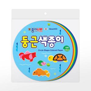 [종이나라] 색종이 단면 둥근 (10색100매)