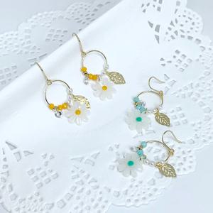 [폭스타일] [핸드메이드] 펄 앤 데이지 귀걸이