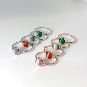 [폭스타일] [실버] 원형 캣츠아이 반지