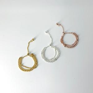 [폭스타일] [실버] 체인 앤 도트프리 반지