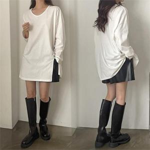 [강물처럼]위쉬몰 GO 옆트임패치긴팔티셔츠(K425H210) 빅사이즈