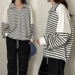 [강물처럼]위쉬몰 GO 베리단가라배색맨투맨(K417H210) 빅사이즈