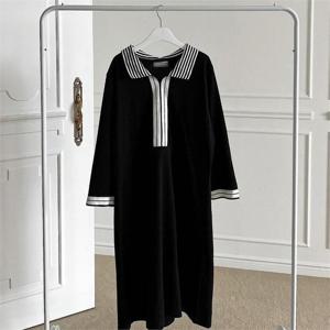 [강물처럼]아이우먼 줄카라배색롱원피스 BSN332M210 빅사이즈 (9