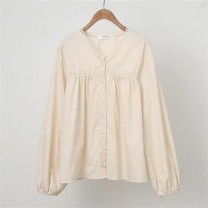 [강물처럼]아이우먼 펀칭레이스V넥블라우스 WBN337M210 빅사이즈