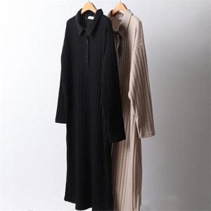 [강물처럼]빅사이즈사랑해요 I071L209 스판골지카라롱원피스 BE