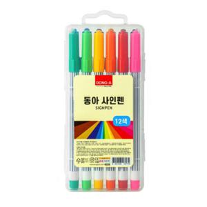 [동아] 사인펜세트/줄무늬 12색/사출