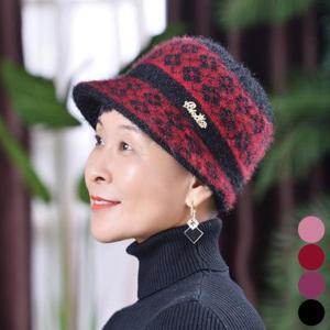 중년여성모자 중년 여성 귀달이 융털 기모 펄사 짧은챙 방한 모자