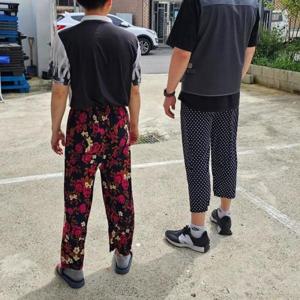 일바지 꽃무늬 할머니 몸빼 바지